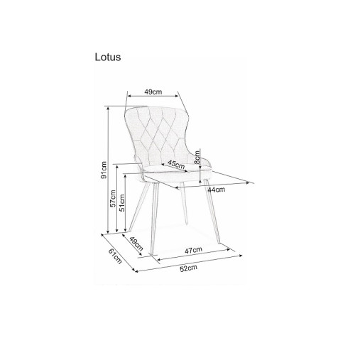 Тапициран стол Lotus 52x45x91черно кадифе/черно DIOMMI LOTUSVCC 80-513 Тапициран стол Lotus 52x45x91черно кадифе/черно DIOMMI LOTUSVCC 80-513