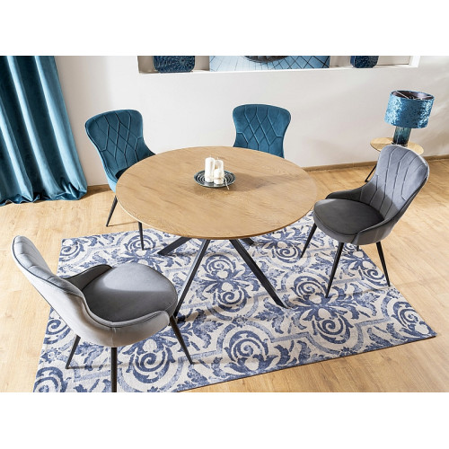 Тапициран стол LOTUS сиво кадифе черно 52x45x91 DIOMMI LOTUSVCSZ