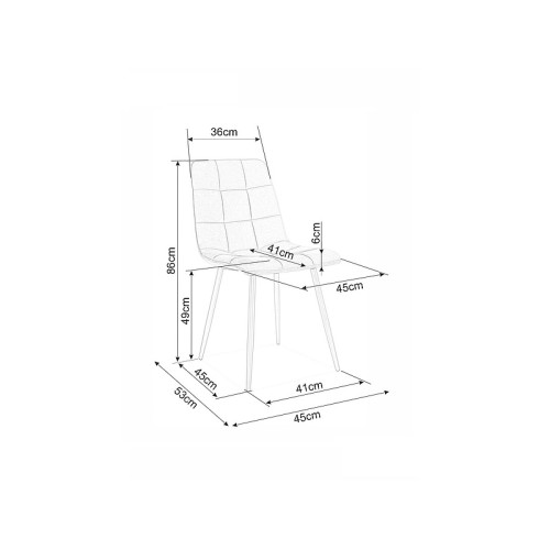 Тапициран стол MIla 45x41x86 черно кадифе мат/черно DIOMMI MILAMVCC 80-522