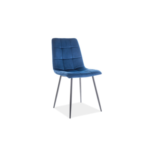 Тапициран стол MLLA тъмно синьо кадифе и черно  45x41x86 DIOMMI MILAVCGR