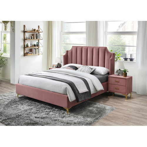 BEDSIDE TABLE MONAKO VELVET ANT. PINK / GOLD UPHOLSTERY BLUVEL 52 DIOMMI MONAKOVSZRAZL BEDSIDE TABLE MONAKO VELVET ANT. PINK / GOLD UPHOLSTERY BLUVEL 52 DIOMMI MONAKOVSZRAZL