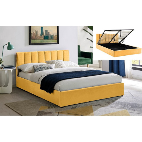 Тапицирано легло Montreal 140x200 Къри/Жълто MONTREALV140CU