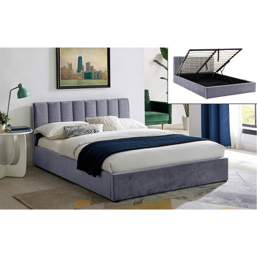 Тапицирано легло MONTREAL със сива дамаска от текстил и повдигащ се механизъм.160x200 DIOMMI MONTREALV160SZ
