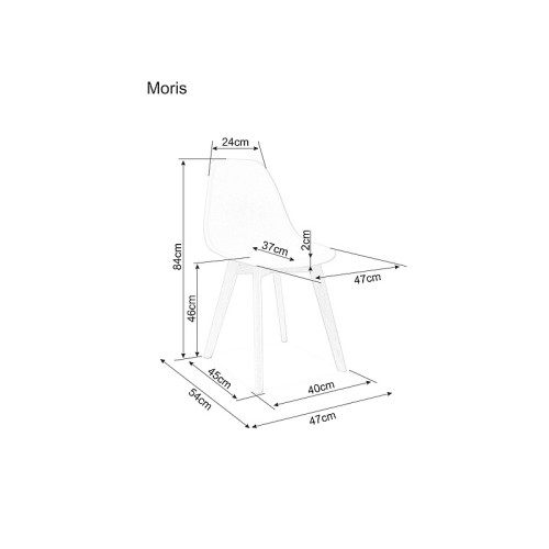 Стол MORIS светло сив PP бук 47x37x84 DIOMMI MORISBUJSZ