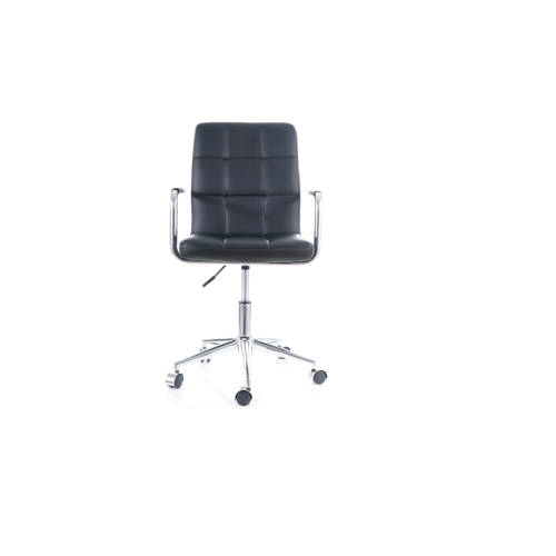 Офис стол Q-022 черно и хром 51x40x87 DIOMMI OBRQ022C  Офис стол Q-022 черно и хром 51x40x87 DIOMMI OBRQ022C