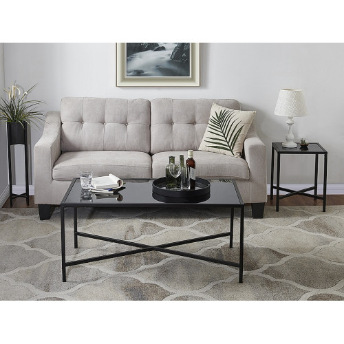 Холна маса OSAKA B закалено стъкло, метал40x40x50см черна DIOMMI OSAKABC