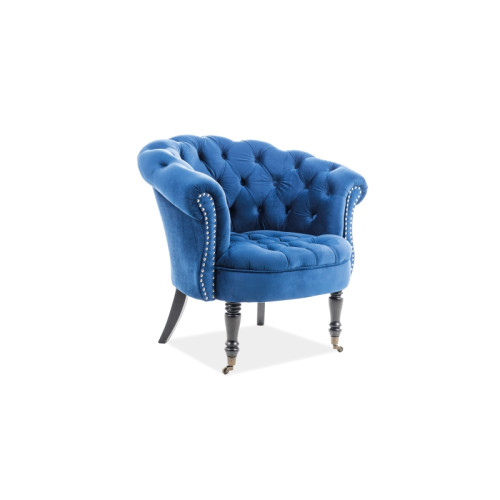 Кадифено кресло Philips 87x78x83 синьо кадифе/венге DIOMMI PHILIPSVGR 80-1839