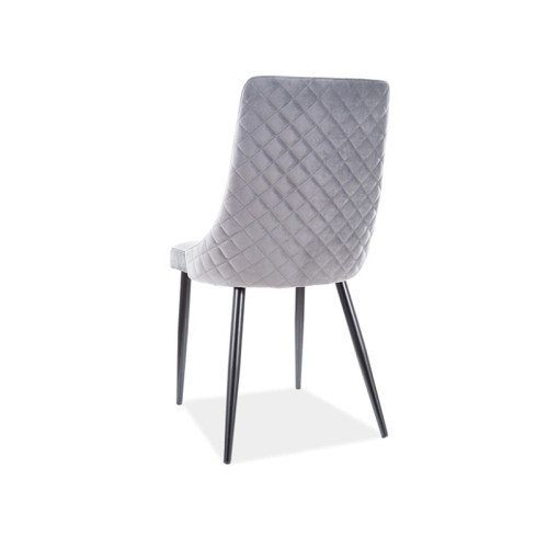 Тапициран стол PIANO в сиво кадифе и черно 47x44x93 DIOMMI PIANOBVCSZ