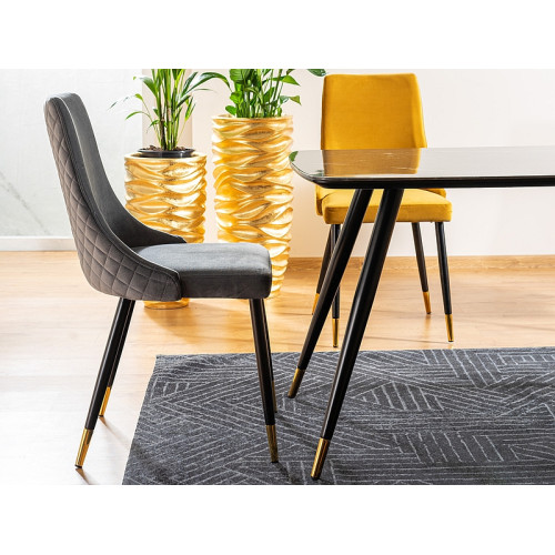 Тапициран стол PIANO сиво кадифе и черно и златист 47x44x93 DIOMMI PIANOVCSZ