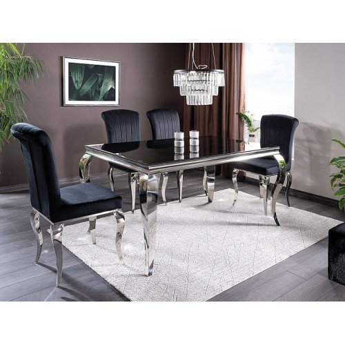 Тапициран стол PRINCE черно кадифе и хром 46x44x100 DIOMMI PRINCEVCHC Тапициран стол PRINCE черно кадифе и хром 46x44x100 DIOMMI PRINCEVCHC