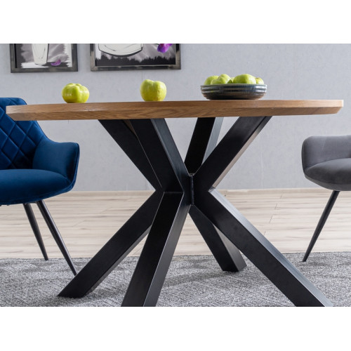 Кухненска маса RITMO естествен фурнир и метал 120х120х75см дъб и черно DIOMMI RITMODC120 Кухненска маса RITMO естествен фурнир и метал 120х120х75см дъб и черно DIOMMI RITMODC120