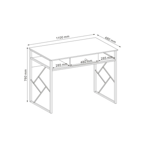 Бюро Tablo B 110x48x76 дъб/тъмно кафяво DIOMMI TABLOB 80-772 Бюро Tablo B 110x48x76 дъб/тъмно кафяво DIOMMI TABLOB 80-772