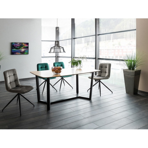 Тапициран стол TEXO зелено кадифе и черно 47x42x86 DIOMMI TEXOVCZ78