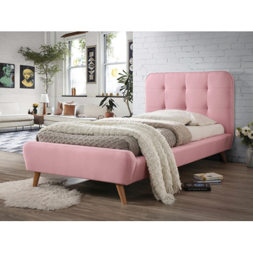 Тапицирано легло Tiffany 90x200 Розово DIOMMI TIFFANY90R
