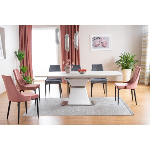 Тапициран стол Trix B сиво кадифе и черно 49x47x89 DIOMMI TRIXBVCSZ