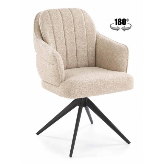 Трапезен стол K570 въртящ цвят бежев DIOMMI 60-34491
